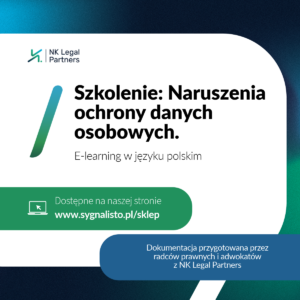 Szkolenie: Naruszenia ochrony danych osobowych.  E-learning. Język Polski